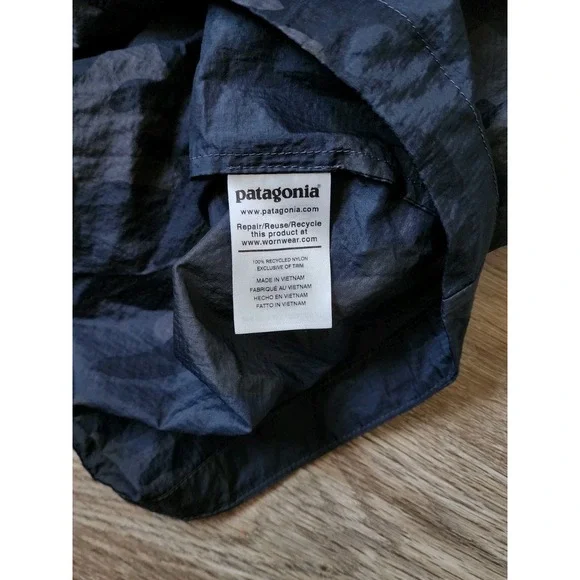 Patagonia Houdini Rain Jacket Mens Size Medium Black Camo - Picture 8 of 11